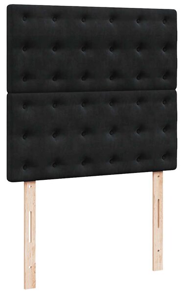 Box spring postel s matrací černá 80 x 200 cm samet 3292204