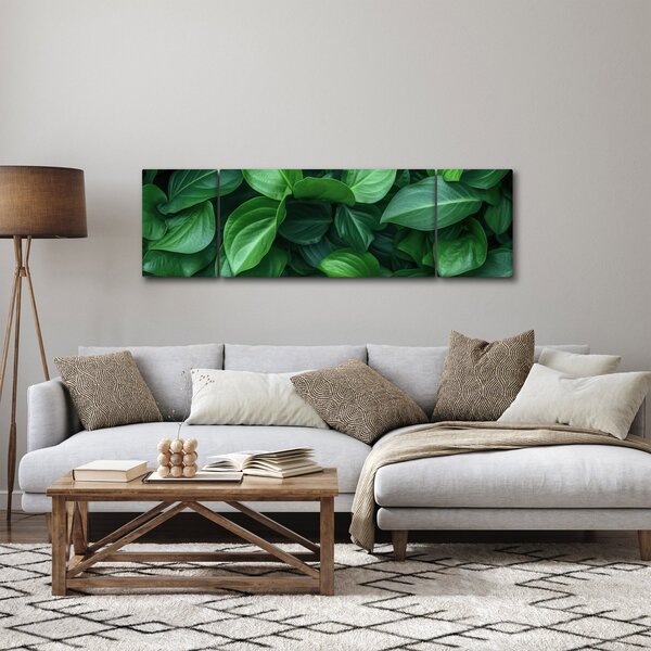 Obraz - Zelené listy (170x50 cm)