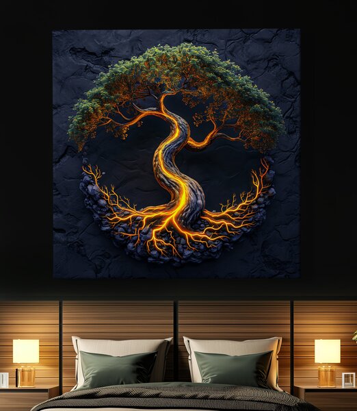 Obraz na plátně - Strom života Nekonečná energie FeelHappy.cz Velikost obrazu (šířka x výška): 60 x 60 cm