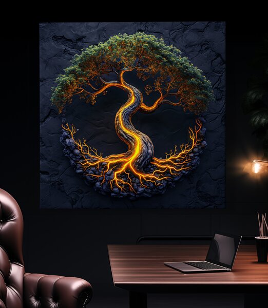 Obraz na plátně - Strom života Nekonečná energie FeelHappy.cz Velikost obrazu (šířka x výška): 60 x 60 cm
