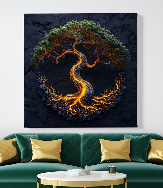 Obraz na plátně - Strom života Nekonečná energie FeelHappy.cz Velikost obrazu (šířka x výška): 60 x 60 cm