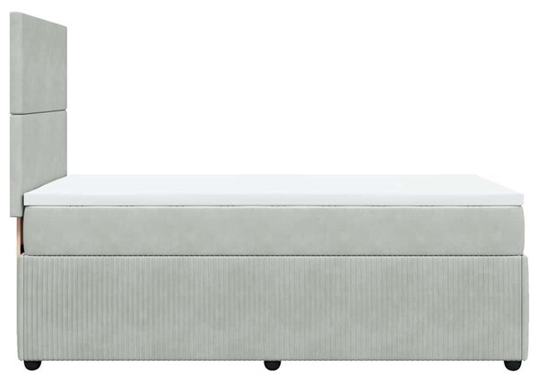 Box spring postel s matrací světle šedá 90x200 cm samet 3292232