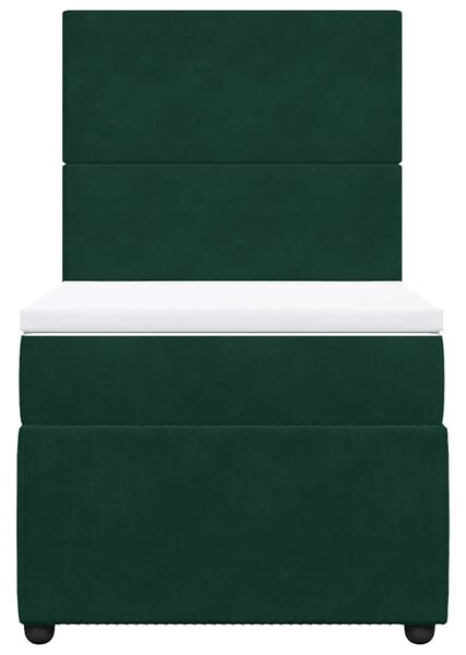 Box spring postel s matrací tmavě zelená 80 x 200 cm samet 3294487