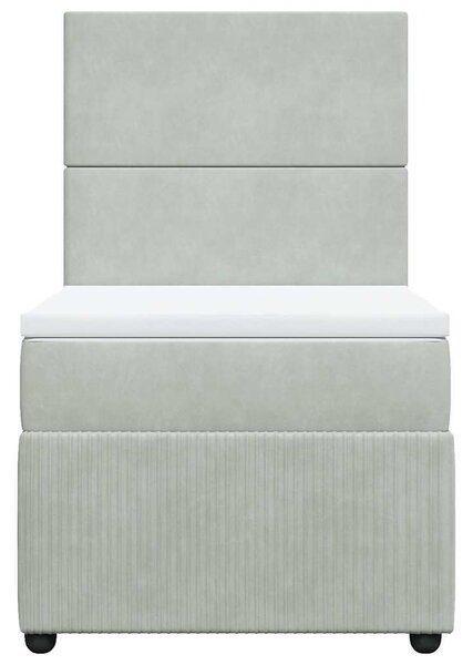 Box spring postel s matrací světle šedá 90x200 cm samet 3292232