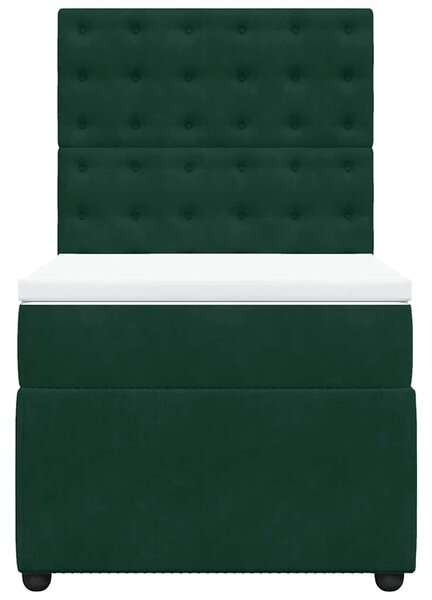 Box spring postel s matrací tmavě zelená 90x190 cm samet 3292229