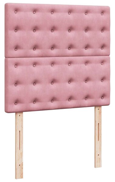 Box spring postel s matrací růžová 90x190 cm samet 3292231