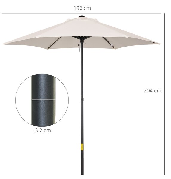 Zahradní slunečník Outsunny 2x2 m s ventilací, venkovní slunečník s 6 hliníkovými žebry a polyesterovým potahem 160 g/㎡, pro zahradu, terasu a balkon