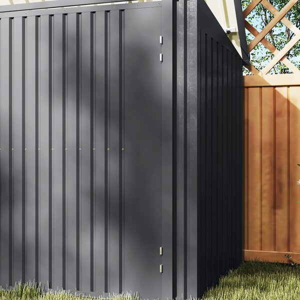 Outsunny Kryt na venkovní odpadkový koš pro 3 kontejnery 240L, 233x105 cm kontejner na odpadky s 2 dveřmi a zámky, 2,3 m² zahradní shed, box na odpadk