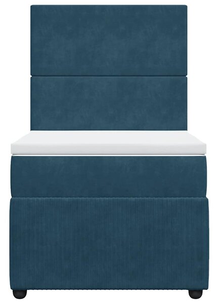 Box spring postel s matrací tmavě modrá 90x200 cm samet 3292236
