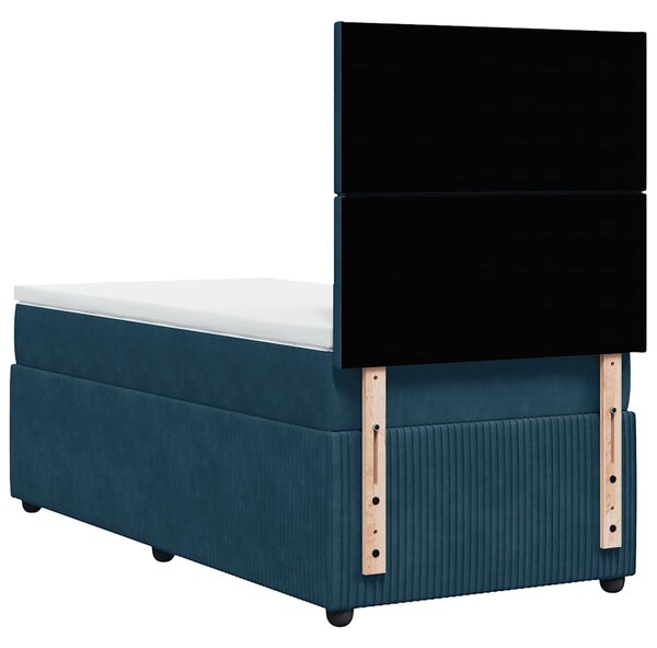 Box spring postel s matrací tmavě modrá 90x200 cm samet 3292236