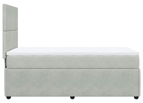 Box spring postel s matrací světle šedá 90x190 cm samet 3294508