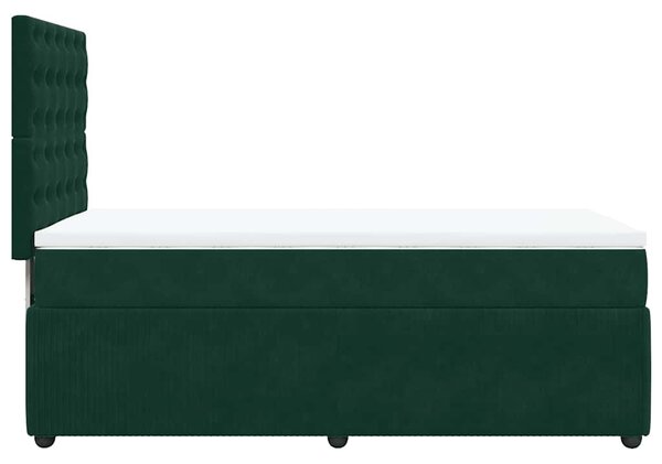 Box spring postel s matrací tmavě zelená 80 x 200 cm samet 3294505