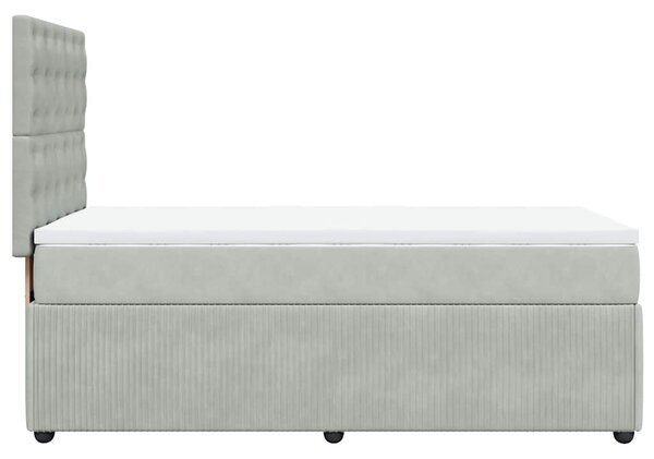Box spring postel s matrací světle šedá 80 x 200 cm samet 3294502