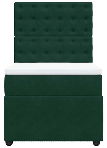 Box spring postel s matrací tmavě zelená 80 x 200 cm samet 3294505