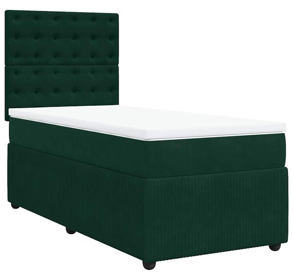 Box spring postel s matrací tmavě zelená 80 x 200 cm samet 3294505