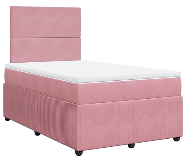 Box spring postel s matrací růžová 120x190 cm samet 3292285