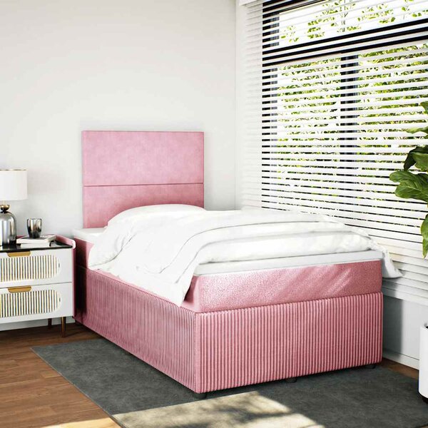 Box spring postel s matrací růžová 120x190 cm samet 3292285