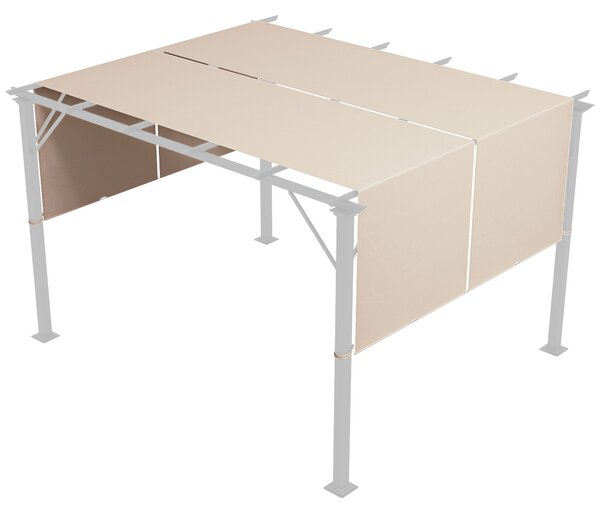 Outsunny Kryt na altán 3x3 m, polyester 180g/m² s kapsami a popruhy na sloupky, UV30+, 488x122 cm, Khaki | Aosom