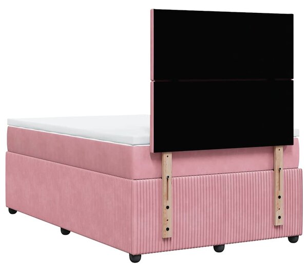Box spring postel s matrací růžová 120x190 cm samet 3292285