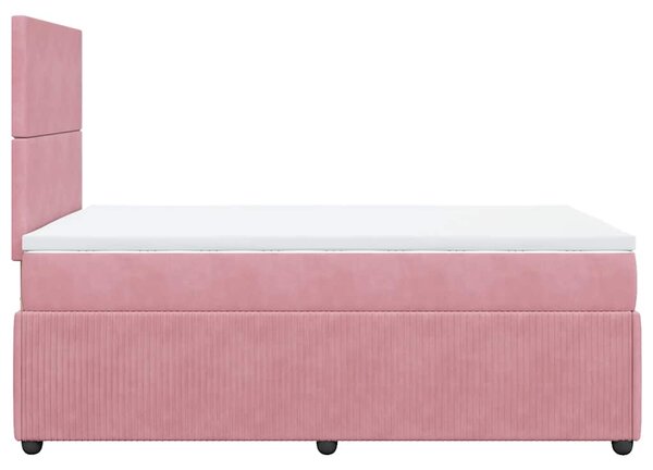 Box spring postel s matrací růžová 120x190 cm samet 3292285