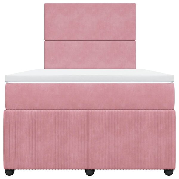 Box spring postel s matrací růžová 120x190 cm samet 3292285