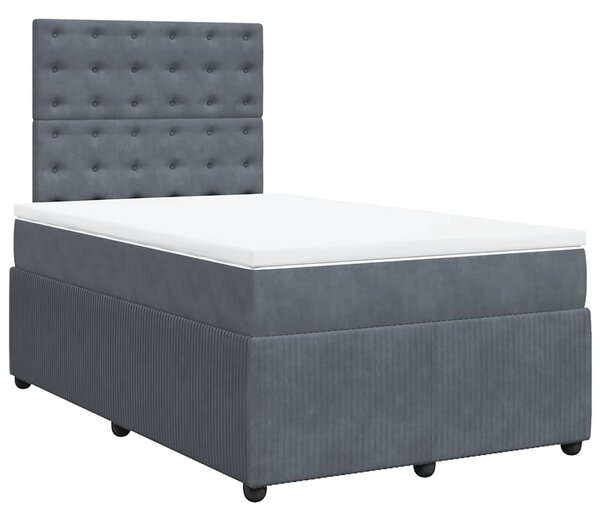 Box spring postel s matrací tmavě šedý 120x190 cm samet 3292299