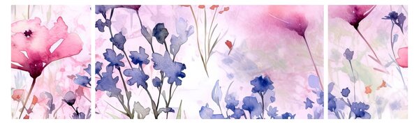 Obraz - Akvarelová louka (170x50 cm)
