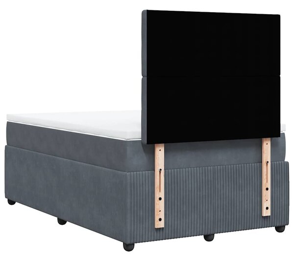 Box spring postel s matrací tmavě šedý 120x190 cm samet 3292299