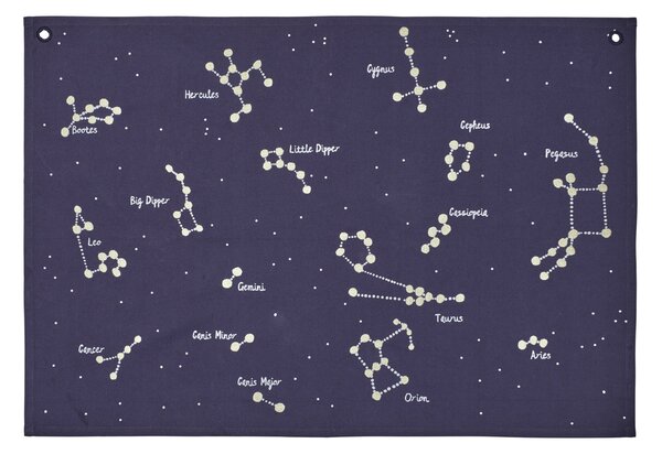 Nástěnná textilní mapa souhvězdí Constellation Dark Blue