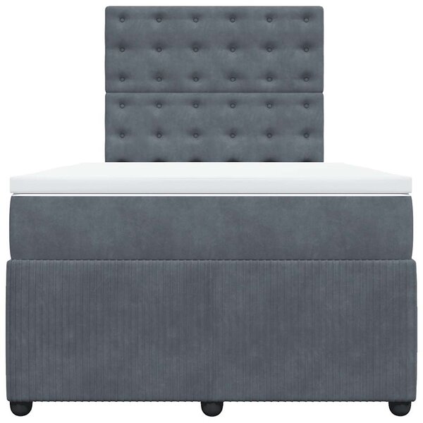 Box spring postel s matrací tmavě šedý 120x190 cm samet 3292299