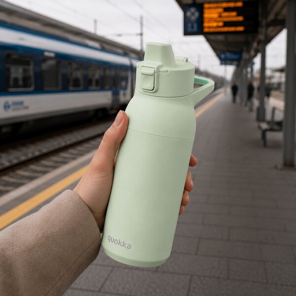 Nerezová sportovní láhev s pítkem Tide, 700ml, Quokka, světle zelená