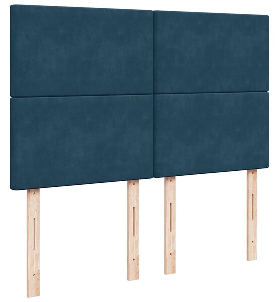 Box spring postel s matrací tmavě modrá 140x190 cm samet 3292332