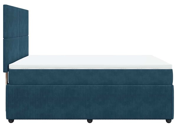 Box spring postel s matrací tmavě modrá 140x190 cm samet 3292332