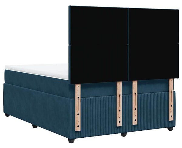Box spring postel s matrací tmavě modrá 140x190 cm samet 3292332