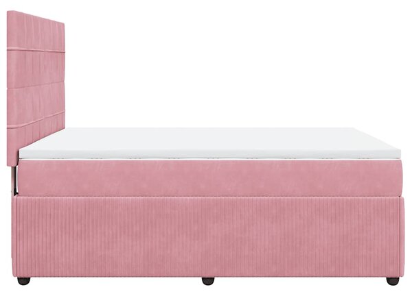 Box spring postel s matrací růžová 140x190 cm samet 3292339