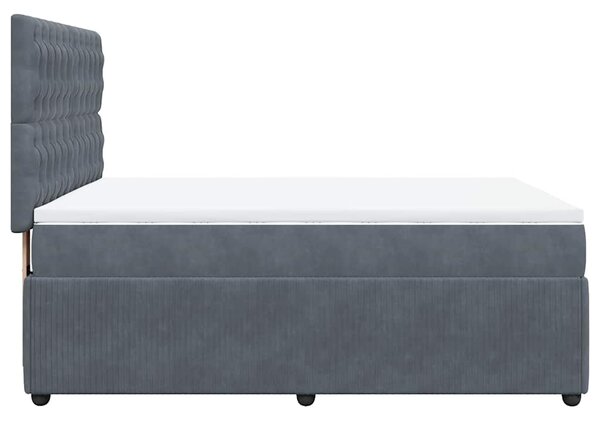Box spring postel s matrací tmavě šedý 140 x 190 cm samet 3292341