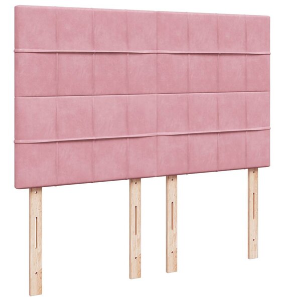Box spring postel s matrací růžová 140x190 cm samet 3292339