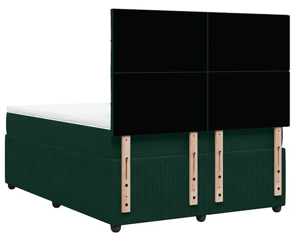 Box spring postel s matrací tmavě zelená 140x190 cm samet 3292337