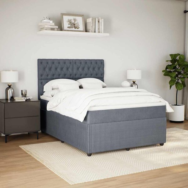 Box spring postel s matrací tmavě šedý 140 x 190 cm samet 3292341