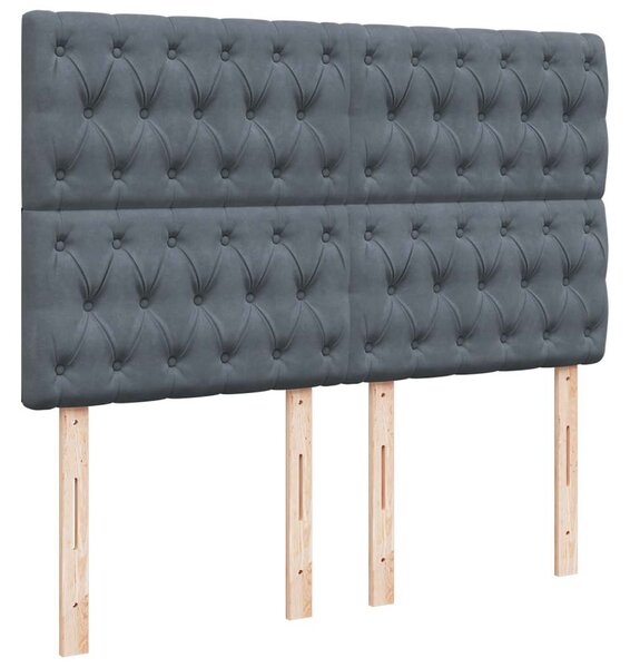 Box spring postel s matrací tmavě šedý 140 x 190 cm samet 3292341