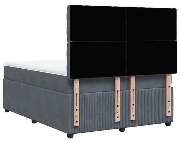 Box spring postel s matrací tmavě šedý 140 x 190 cm samet 3292341