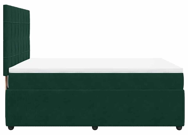 Box spring postel s matrací tmavě zelená 140x190 cm samet 3292337