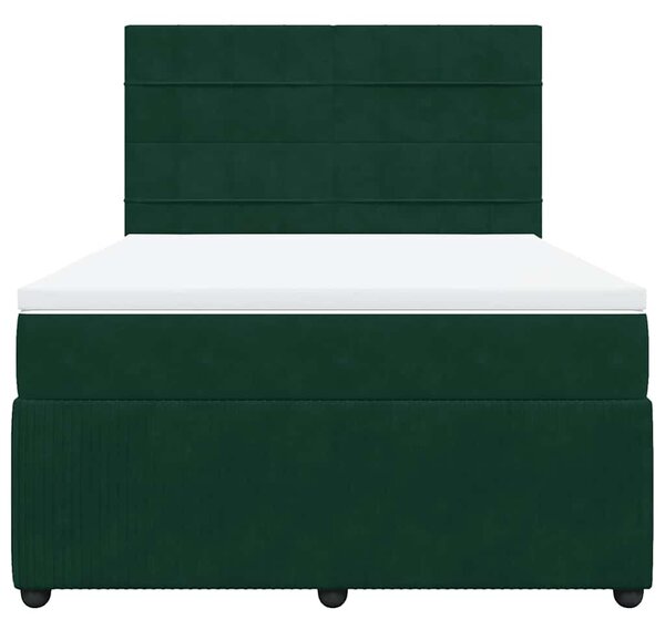 Box spring postel s matrací tmavě zelená 140x190 cm samet 3292337