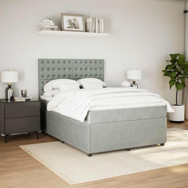 Box spring postel s matrací světle šedá 140x190 cm samet 3292346