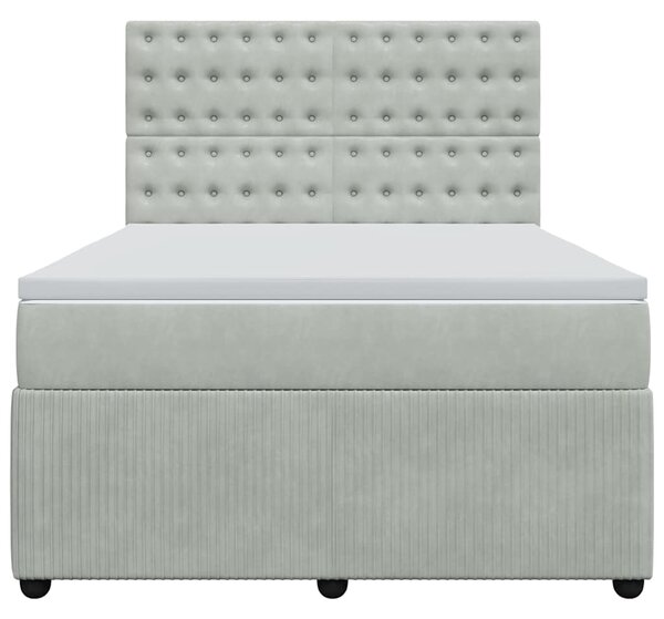 Box spring postel s matrací světle šedá 140x190 cm samet 3292346