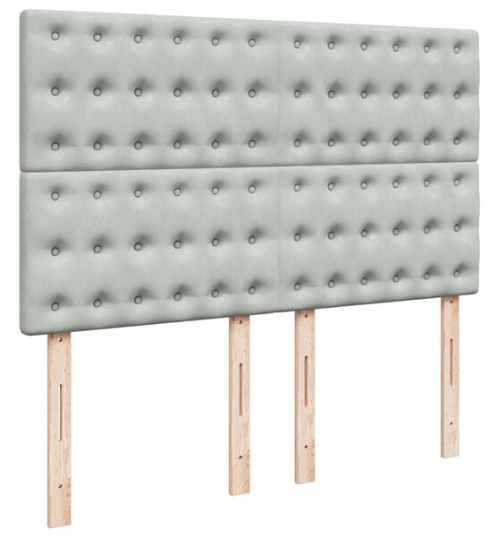 Box spring postel s matrací světle šedá 140x190 cm samet 3292346