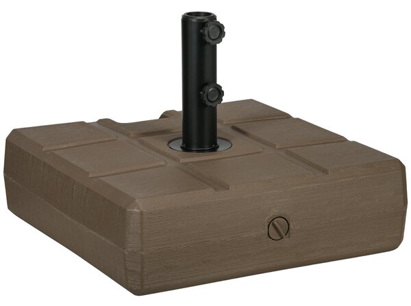 Plnitelný základ pro slunečník Outsunny s integrovanou rukojetí a bočním otvorem, HDPE stojan na slunečníky, pro slunečníkové tyče o průměru Ø28/38/48
