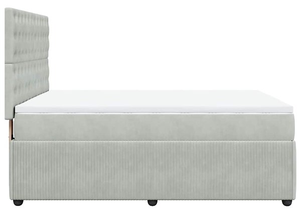 Box spring postel s matrací světle šedá 140x190 cm samet 3292346