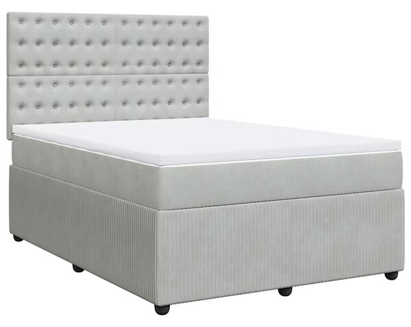 Box spring postel s matrací světle šedá 140x190 cm samet 3292346