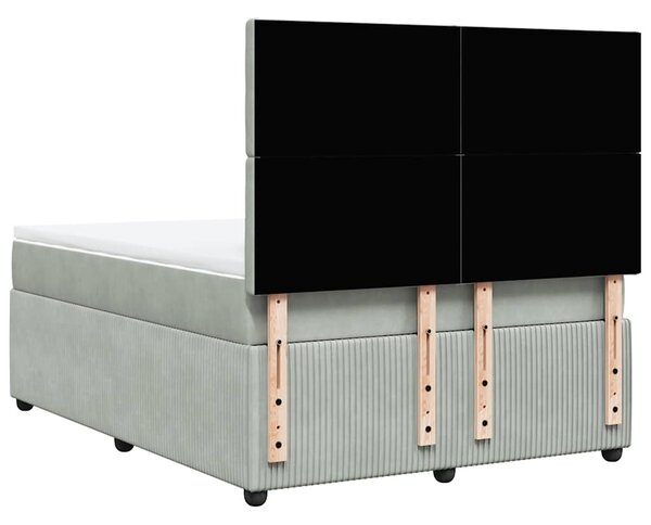 Box spring postel s matrací světle šedá 140x190 cm samet 3292346